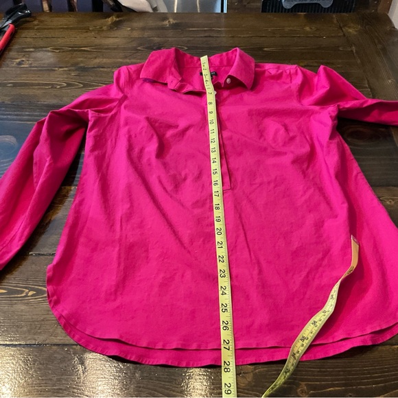 Talbots Pink Button Down Shirt with Notched Collar and Cuffed Sleeves - Picture 5 of 9
